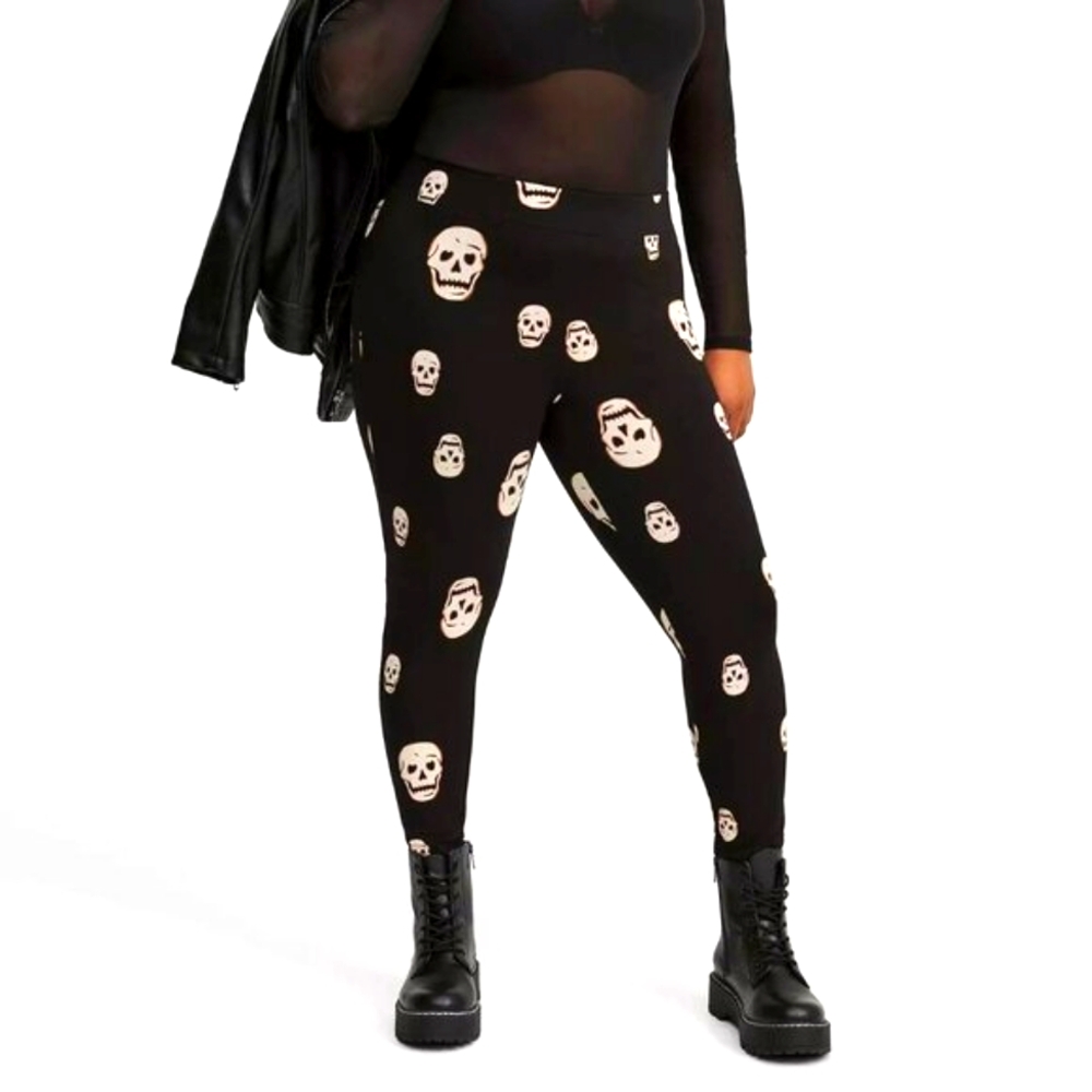 ❤️NWT TORRID  HALLOWEEN LEGGING -  MOODY SKULLS PRINT - FULL LENGTH